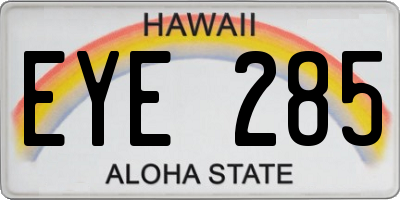 HI license plate EYE285