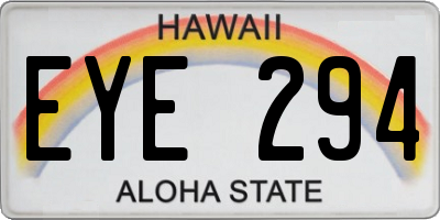 HI license plate EYE294