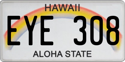 HI license plate EYE308