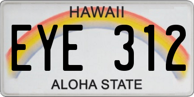 HI license plate EYE312