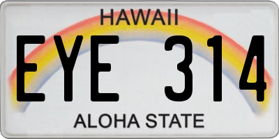 HI license plate EYE314