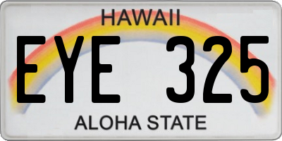 HI license plate EYE325