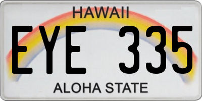 HI license plate EYE335