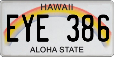 HI license plate EYE386