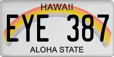 HI license plate EYE387