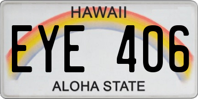 HI license plate EYE406