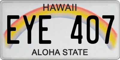 HI license plate EYE407