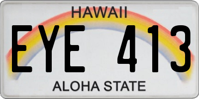HI license plate EYE413
