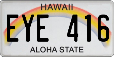 HI license plate EYE416