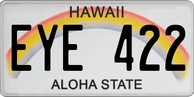 HI license plate EYE422