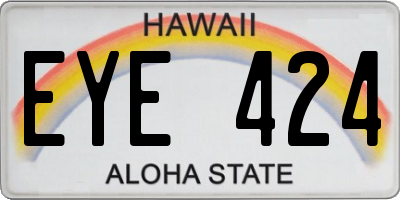HI license plate EYE424