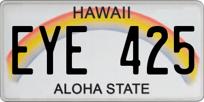 HI license plate EYE425