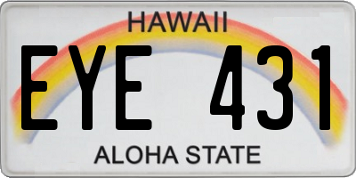 HI license plate EYE431