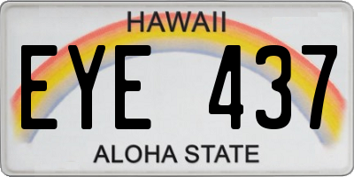 HI license plate EYE437