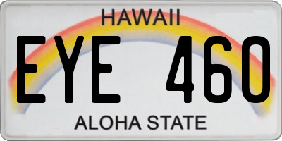 HI license plate EYE460