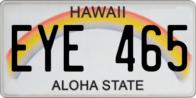 HI license plate EYE465