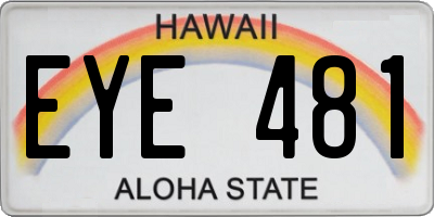 HI license plate EYE481