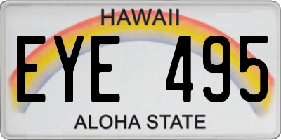 HI license plate EYE495