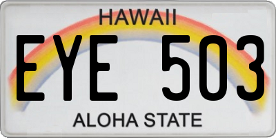 HI license plate EYE503