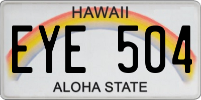 HI license plate EYE504