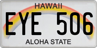 HI license plate EYE506