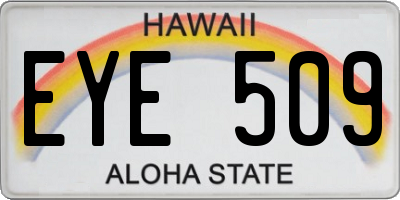 HI license plate EYE509