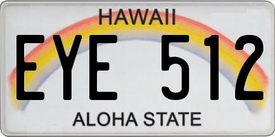 HI license plate EYE512