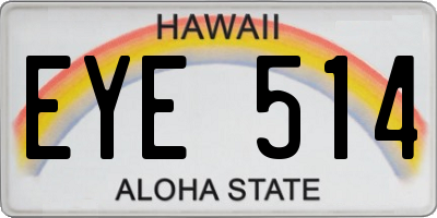 HI license plate EYE514
