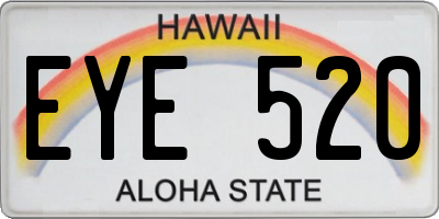 HI license plate EYE520