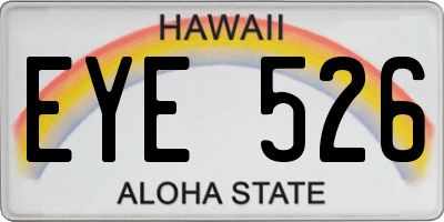HI license plate EYE526