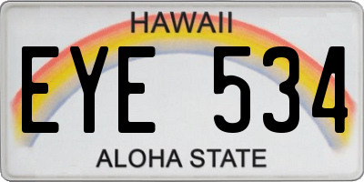 HI license plate EYE534