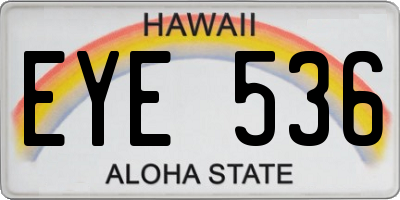 HI license plate EYE536