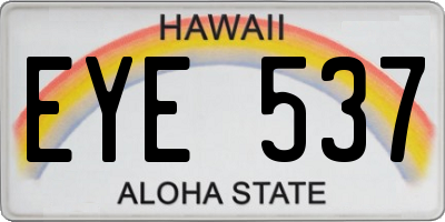 HI license plate EYE537