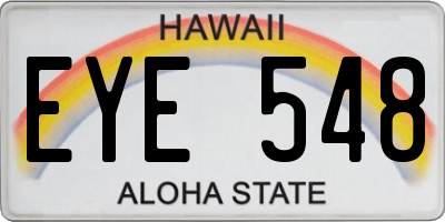 HI license plate EYE548