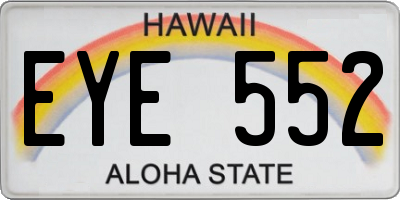 HI license plate EYE552