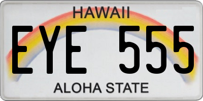 HI license plate EYE555