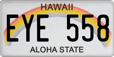 HI license plate EYE558