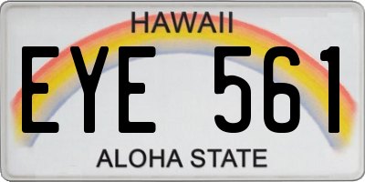 HI license plate EYE561