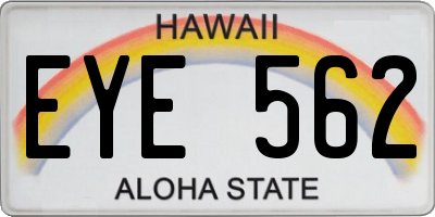 HI license plate EYE562
