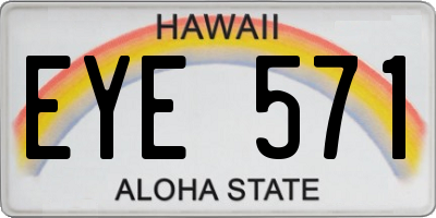 HI license plate EYE571
