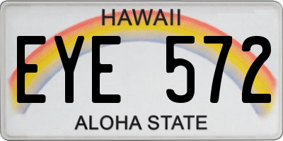 HI license plate EYE572