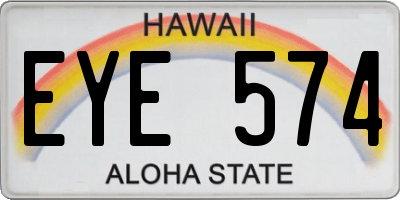HI license plate EYE574