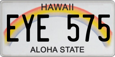 HI license plate EYE575