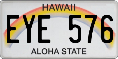 HI license plate EYE576