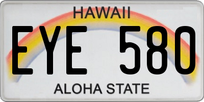 HI license plate EYE580