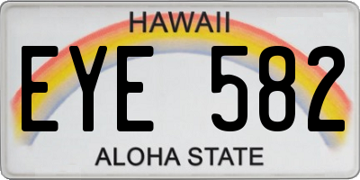 HI license plate EYE582