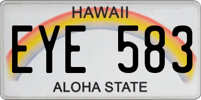 HI license plate EYE583