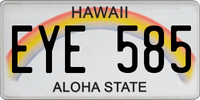 HI license plate EYE585