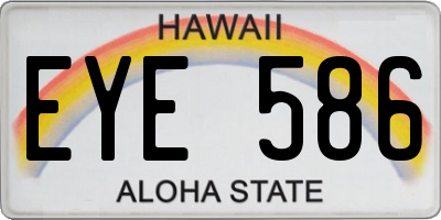 HI license plate EYE586