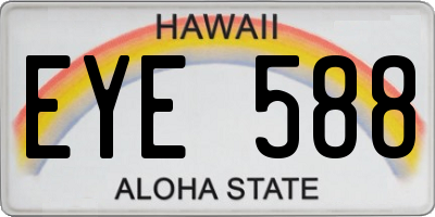 HI license plate EYE588
